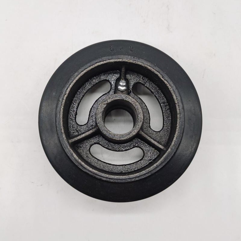 Dumpster Rubber on Iron Core Wheel